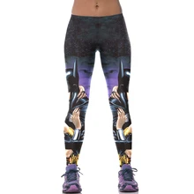 New 522 Sexy Girl leggins galaxy Batman Wonder Woman Comics Printed Polyester Elastic Fitness Workout Women Leggings Pants