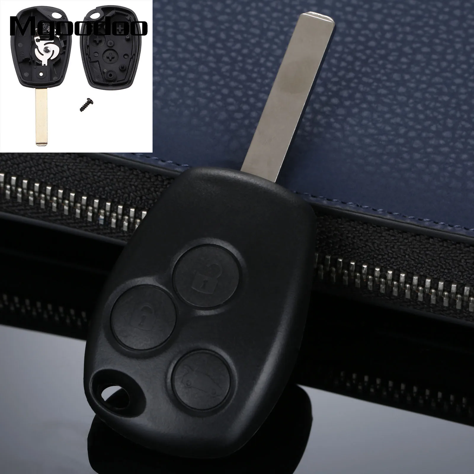 

Mgoodoo 3 Button Remote Car Key Fob Shell Case For Renault Modus Clio Kangoo Twingo Uncut Blade Auto Replacement Key Car-covers