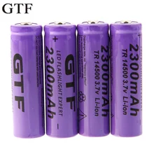 GTF 4pcs 3.7V 14500 2500mAh Li-ion Rechargeable Battery For Flashlight Torch Torch Flashlight Battery gtf 4pcs 3 7v 14500 2300mah li ion rechargeable battery for led flashlight torch
