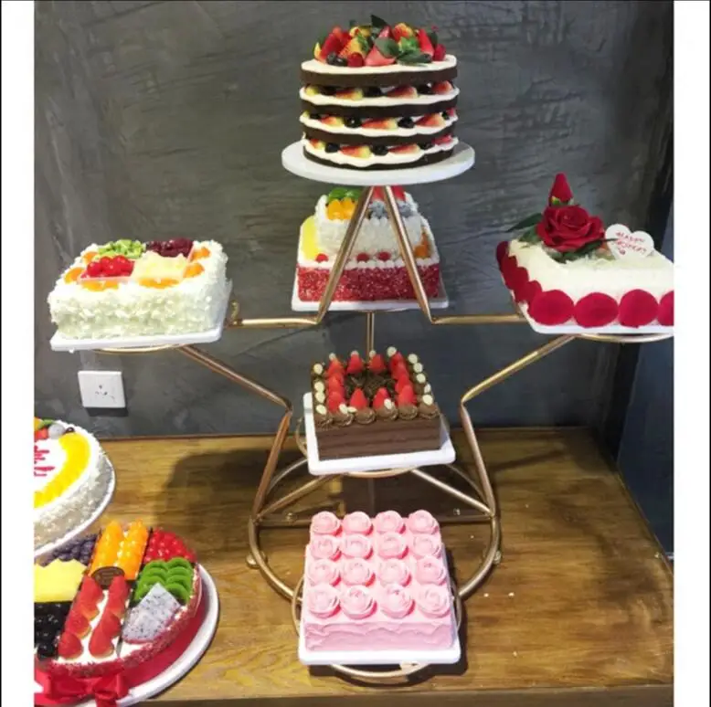 

New European iron cake rack star-shaped six-storey dessert table
