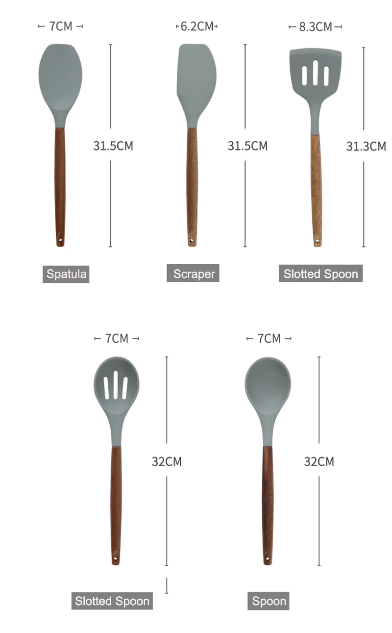7 шт./компл. Пособия по кулинарии Наборы инструментов силикона премиум класса, Кухня Пособия по кулинарии посуда набор инструментов Тернер шпатель ложка серверного скребок
