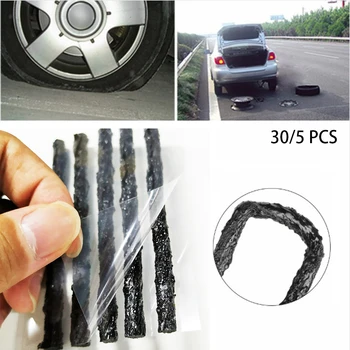 

Useful 30/5Pcs Car Bike Tyre Tubeless Seal Strip Plug Tire Puncture Recovery 100mmx6mm Thickened Repair Kit Tyre Repair Durable