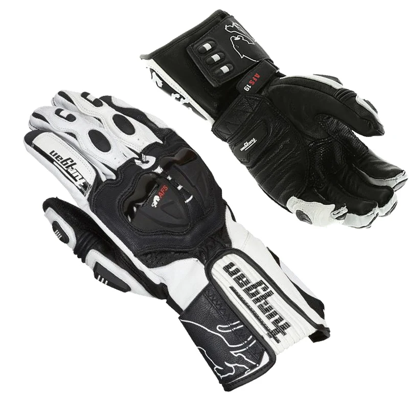 

AFS19 Motorcycle Gloves Leather Sports Vented Road Race Mens CE Approved Goat Leather Motorbike Gloves Moto Guantes Luvas Riding