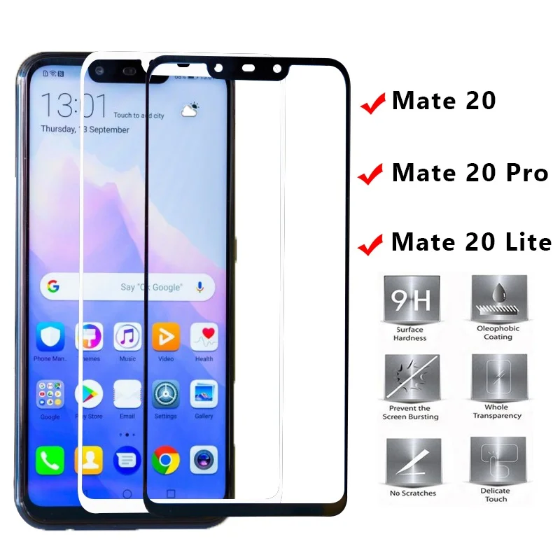 Защитное стекло для huawei mate 20 lite pro защита экрана mate20 закаленное 9h 3D полное