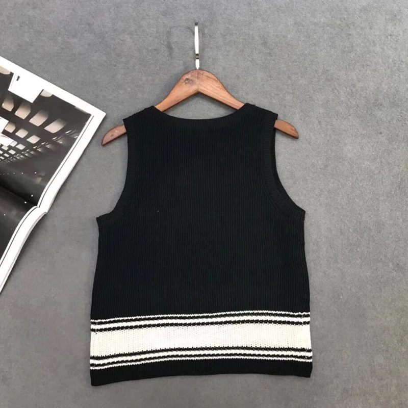 

Women's vest 2019 summer round neck sleeveless casual fashion elegant knit vest