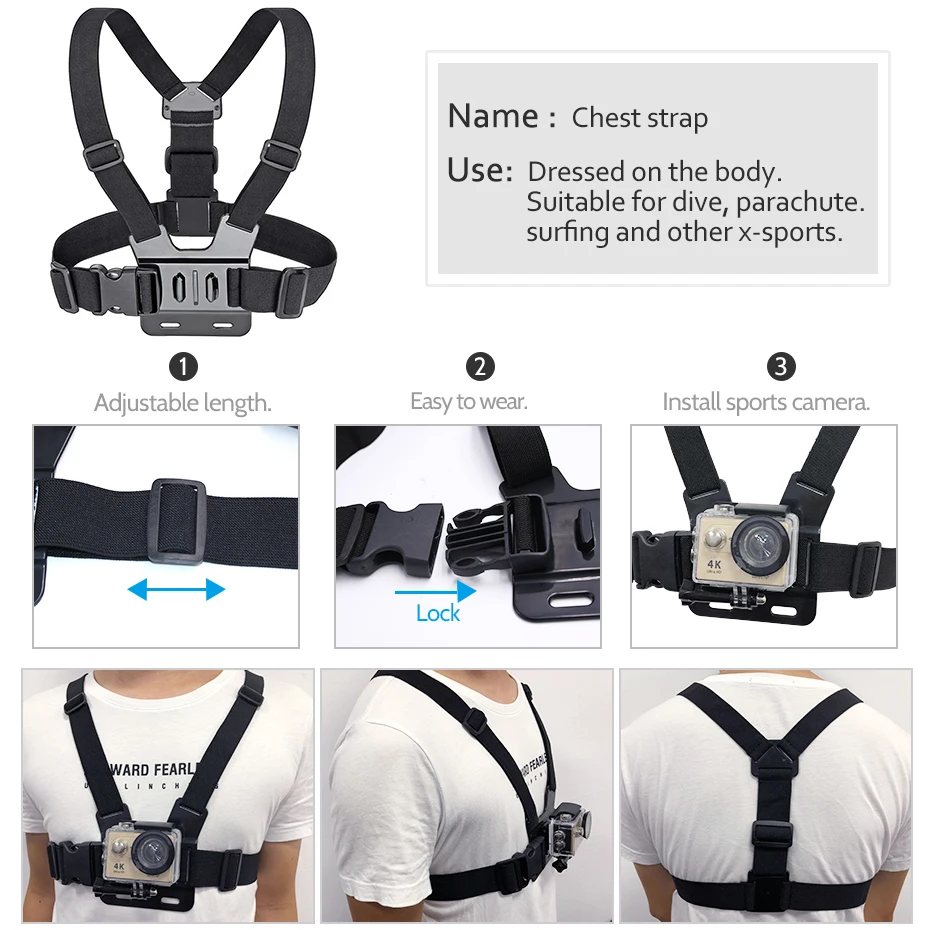 Набор аксессуаров для Gopro Hero 6 5 черный водонепроницаемый корпус силиконовый