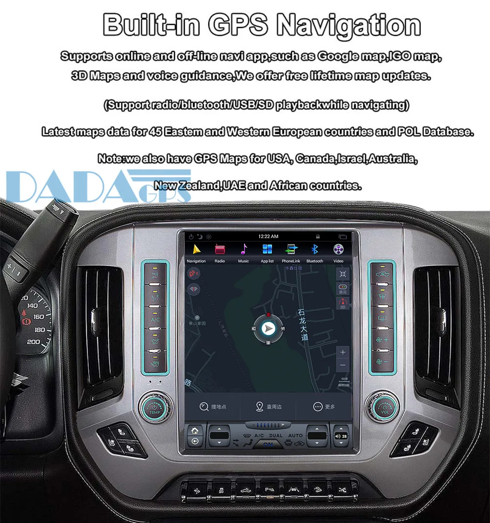 Sale 12.1"Vertical Tesla style Android 7.1 Vertical car radio player For Chevrolet Silverado and GMC Sierra 2014-2018 GPS navigation 10