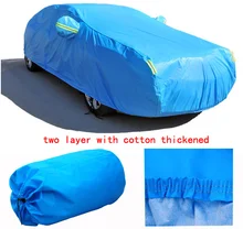 Para SUBARU FORESTER IMPREZA LEGADO XV firma dos capas cubiertas de Autos con algodón espesar Impermeable ULTRAVIOLETA Anti Polvo de la Nieve cubiertas del coche