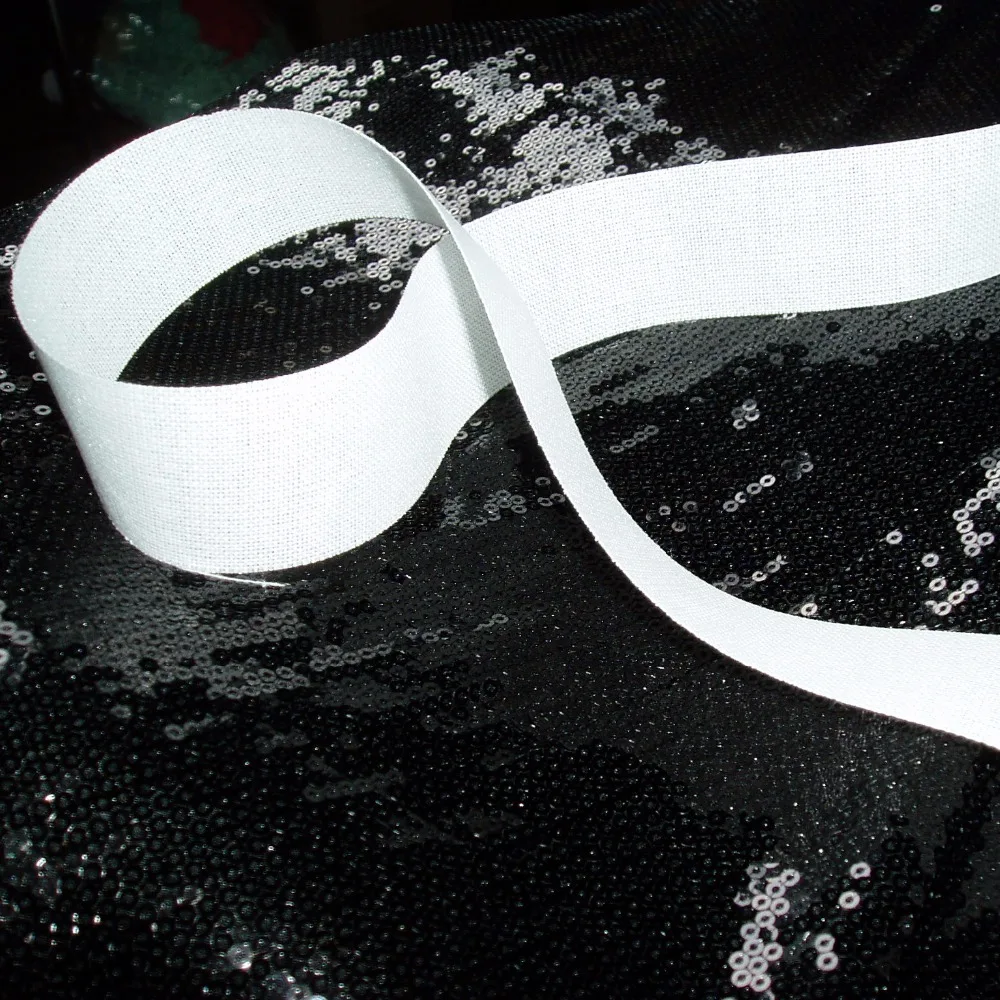 

fusible interlining single side 3.5 cm waist iron on white black