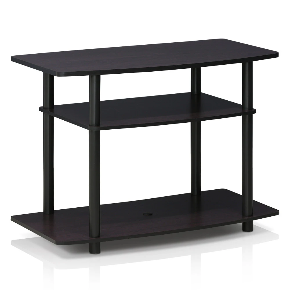 Turn-N-Tube No Tools 3-Tier TV Stands, Dark Walnut (1)