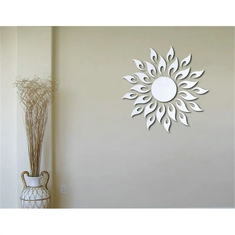 Us 3 5 8 Off Fancy Sun Shine Modern Removable Art Mirror Wall Sticker Home Bath Decal Decor In Wall Stickers From Home Garden On Aliexpress