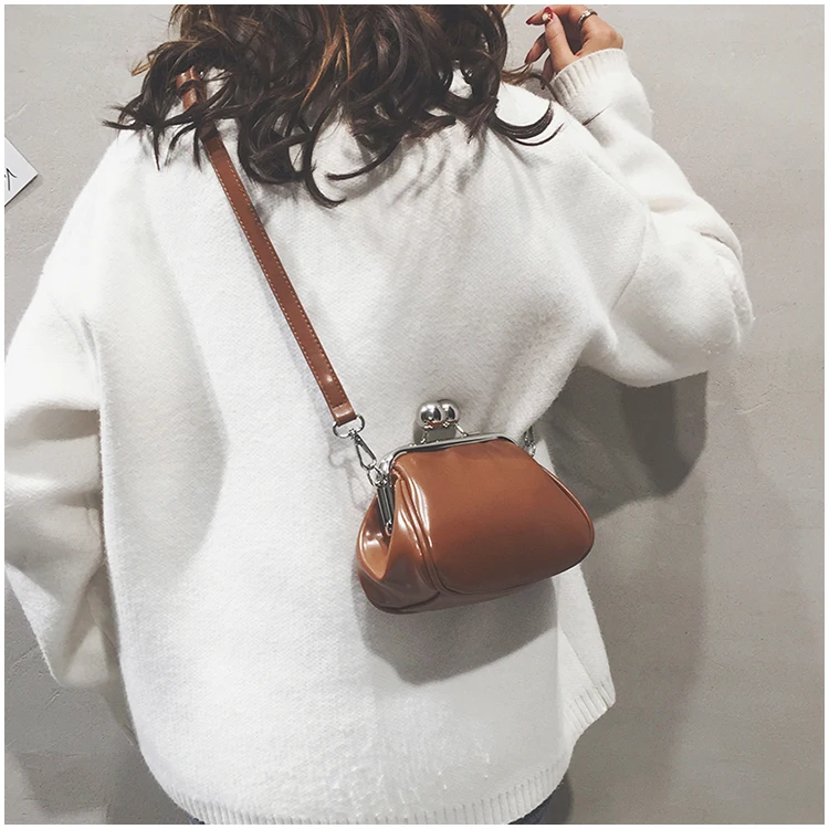 bags women leather shoulder crossbody bag women's handbag kiss lock bag (1)