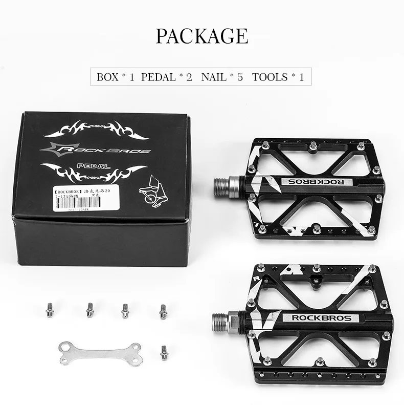 ROCKBROS Cycling 4 Bearings Bicycle Pedal  Anti-slip Ultralight CNC MTB Bike Pedal Sealed Bearing Pedals Bicycle Accessories