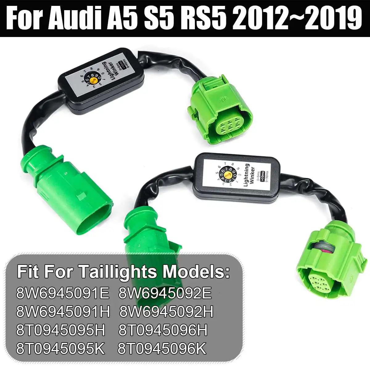 

2Pcs Dynamic Turn Signal Indicator LED Taillight Module Cable Wire Harness For Audi A5 S5 RS5 12~19 Left & Right Tail Light