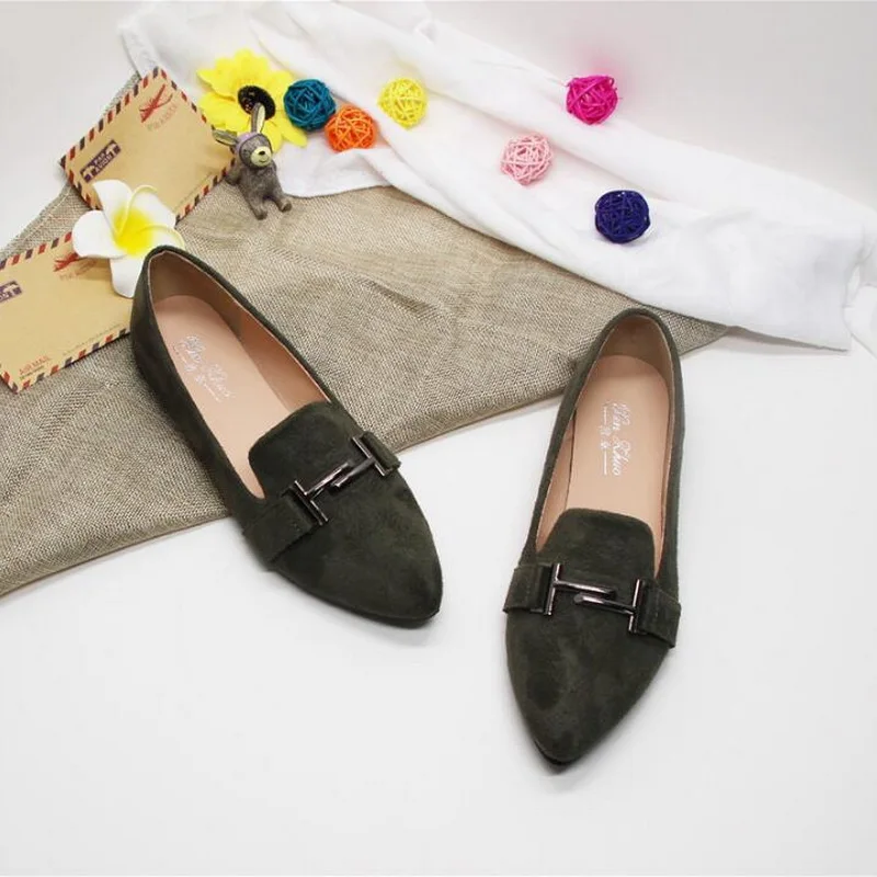 Весенне-осенние женские Балетки без шнуровки; повседневная обувь на плоской подошве; модные лоферы; женские туфли на плоской подошве с острым носком; тонкие туфли; большие размеры; 31-44
