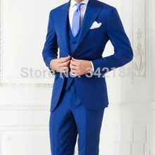 Модные синие смокинги для жениха костюм жениха для свадебной вечеринки костюм для мальчиков(куртка+ штаны+ галстук+ жилет) костюм жениха