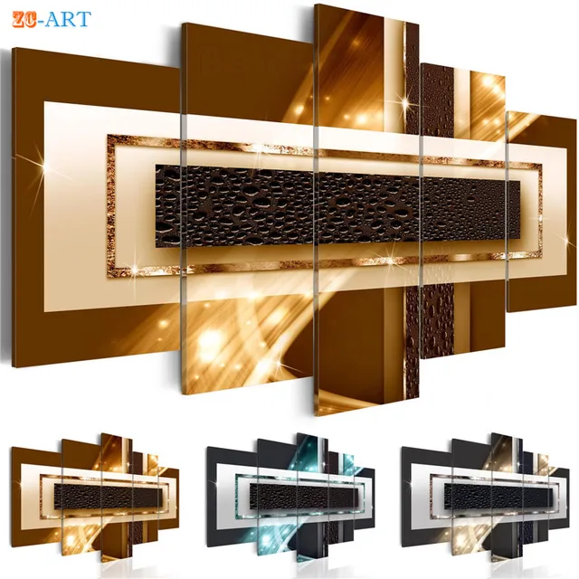 Buy Rectangle Prints Canvas Art 5 Pieces Abstract