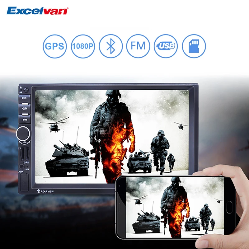 7021G 7 HD font b Car b font MP5 Player 2 Din GPS Navigation Bluetooth 2