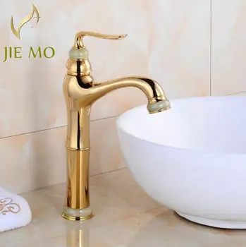 

NEW Jade Decoration Bathroom Lavatory Basin Vessel Sink Mixer Tap Hot Cold Water Faucet Bathroom Accessories hotel faucet JM114