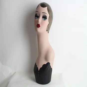 

Vintage Hand Painted Mannequin Head Display For Wigs