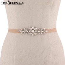 TOPQUEEN SJD-S45 платье Свадебные ремни для женщин платья с камнями для женщин Кристалл и темно-синий пояс украшение аппликация платье с ремнем темно-синий