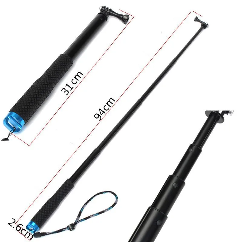Kaliou Red Green Blue Golden Black Extendable 36 Inch Waterproof Monopod Selfie Stick for Gopro 6 5 4 3 2 1 SJ4000 Action Camera