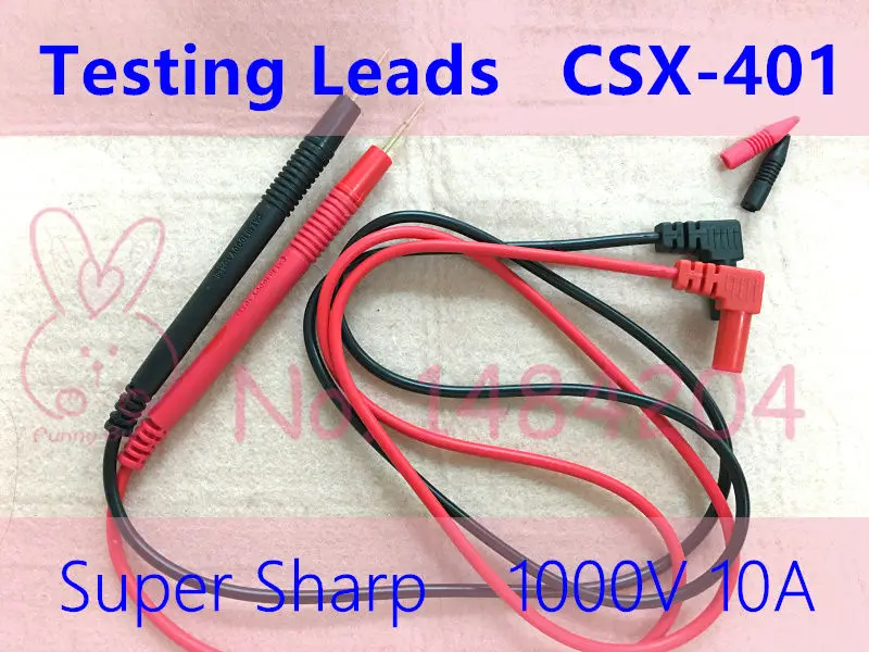 

1 Pair Ultra Fine Testing Leads 1000V 10A For Multimeter Test Lead Cable Probe Super Sharp Needle Tip & 4mm Banana Plug