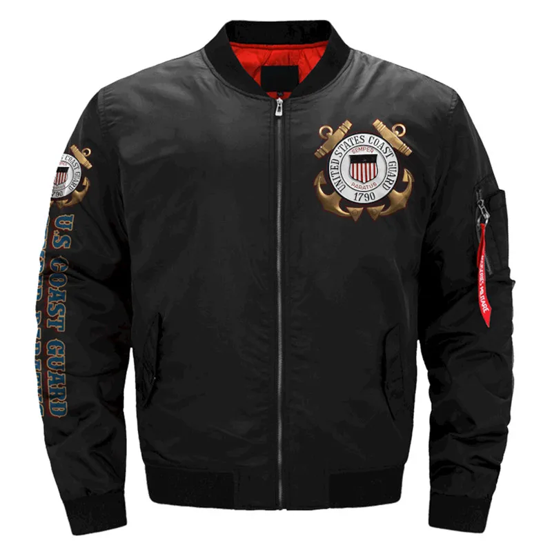 US Coast Guard Proud To Have Served Veteran Men's bomber jacket