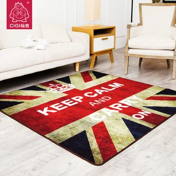 

CIGI British Style Geometric Pattern Home Carpet Bedroom Hallway Floor Mat Blanket Nylon Carpet Creative Anti Skid Mat Doormat