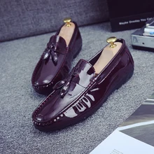 Tidog The new patent leather shoes slip-on Doug male trend of Korean men’s casual shoes