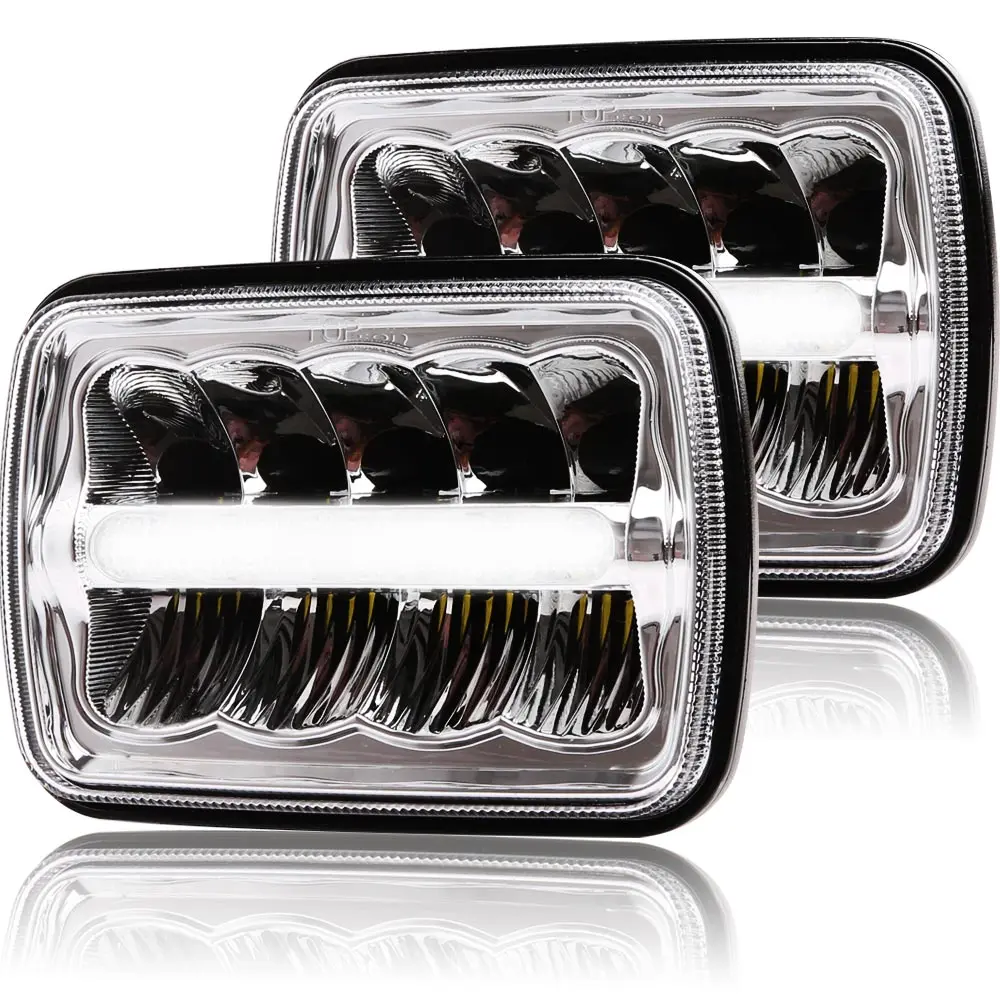 2 pcs 6x7'' inch High/Low beam DRL Square led headlight 5x7 45W led