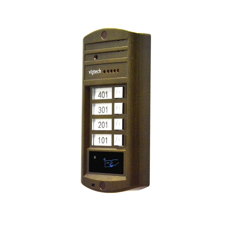 Vigtech 4,3 ''Цвет видео-телефон двери 4 Мониторы с 1 внутрнний дверной звонок может управлять 4 дома для многоквартирных RFID Камера