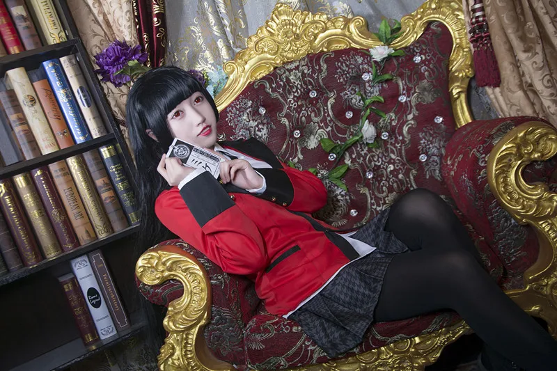 7 шт. полный комплект JP Аниме Kakegurui косплей костюм на Хэллоуин джабами юмеко Косплей Костюм игараши Саяка косплей школьная форма