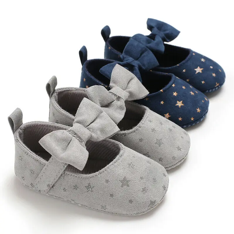 

Toddler Kids Girl Boys Crib Shoes Baby Casual Star Print Hook Soft Crib Shoes Outfit 0-18M