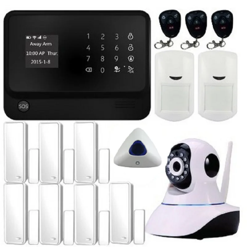 YobangSecurity Andriod IOS APP Control Smart Home Alarm G90B Touch Screen Wireless GSM WIFI Alarm System with IP Camera