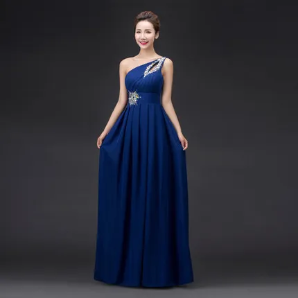 Шифоновое платье для подружки невесты трапециевидной формы свадебные праздничные платья длинное свадебное платье - Цвет: blue