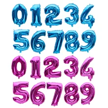 Grands Ballons avec chiffres en aluminium, 32 pouces, bleu, Rose, rouge, à air, fournitures pour fête d'anniversaire, décoration de mariage, nouveauté