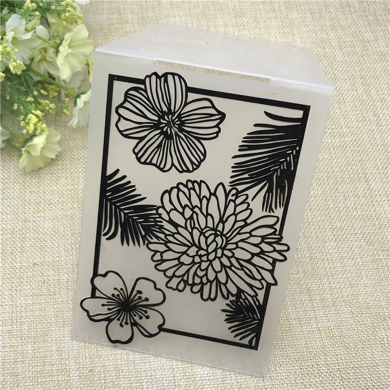 

Spring flower DIY Plastic Embossing Folder For Scrapbook DIY Album Card Tool Plastic Template
