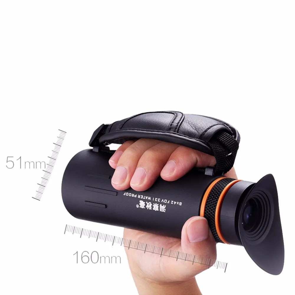 8X42 Waterproof Monocular Spotting Scope HD Telescope Professional Outdoor Traveling Observation Tool for Phone with Lens Cover outdoor telescope spotting scope hd monocular with portable tripod monocular 20 60x60 professional telescope cell phone adapter