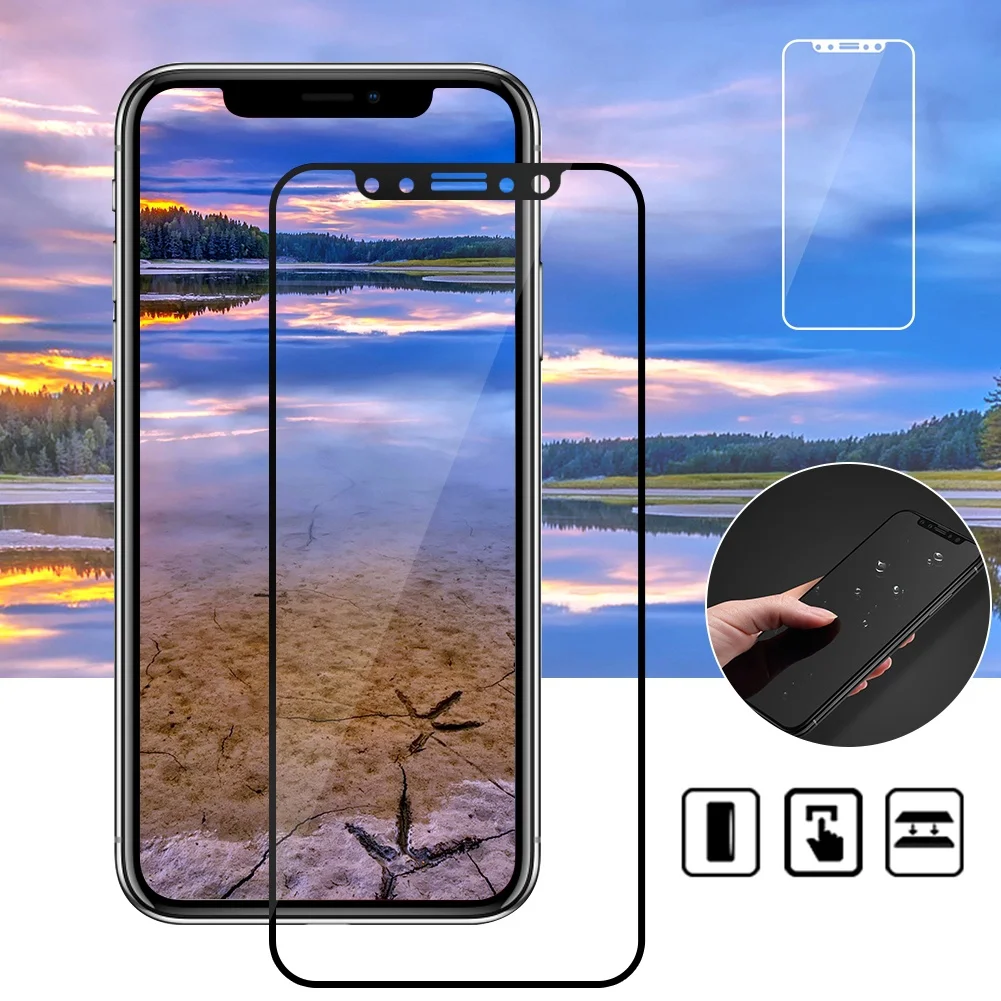 New 3D Screen Protector Tempered Glass For iPhone X Edge Full Cover For