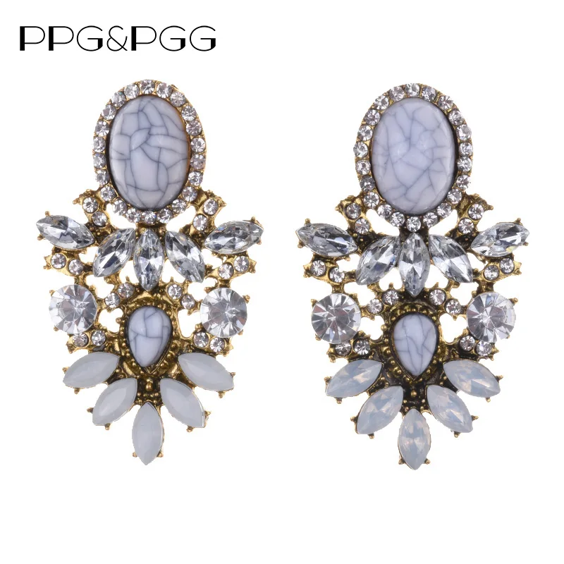 

PPG&PGG Bohemian Long Earring For Women Multicolored Vintage Statement Jewelry Wedding Dangle Drop Earrings