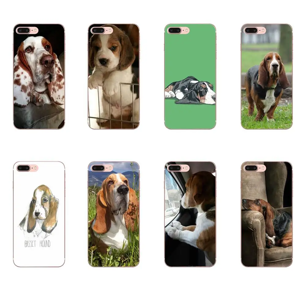 For Xiaomi Note 3 4 Mi3 Mi4 Mi4C Mi4i Mi5 Mi 5S 5X 6 6X A1 Max Mix 2 Drawing TPU Basset Hound Dog Puppies | Мобильные телефоны и