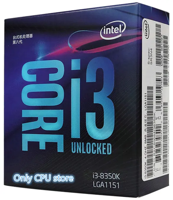 Intel Core8 PC компьютер I3 8350K I3-8350K процессор в штучной упаковке процессор LGA 1151-land FC-LGA 14 нанометров четырехъядерный процессор