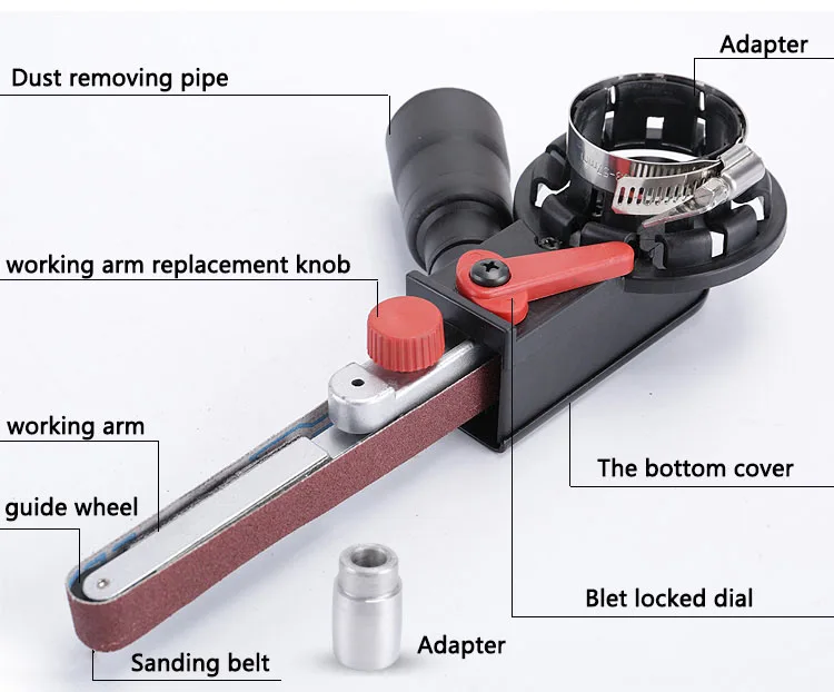 4 "Jil Sander машина шлифовальная ремень адаптер голову преобразовать с шлифования Ремни для электрических угол GrinderWoodworking шлифовальные