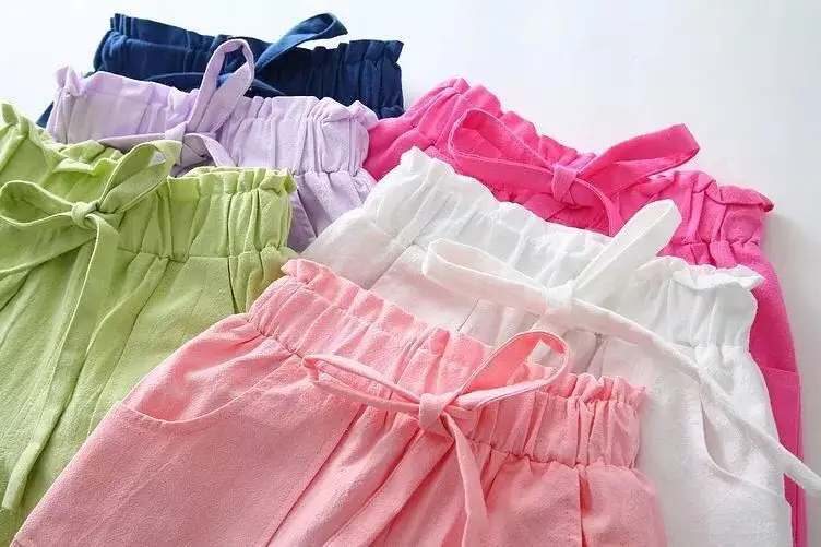 Летние шорты ярких цветов Для Девочек Пляжные Шорты