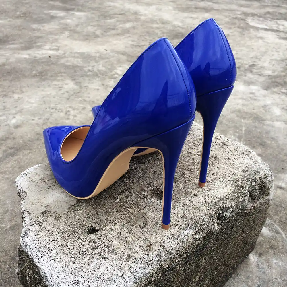 royal blue patent leather heels
