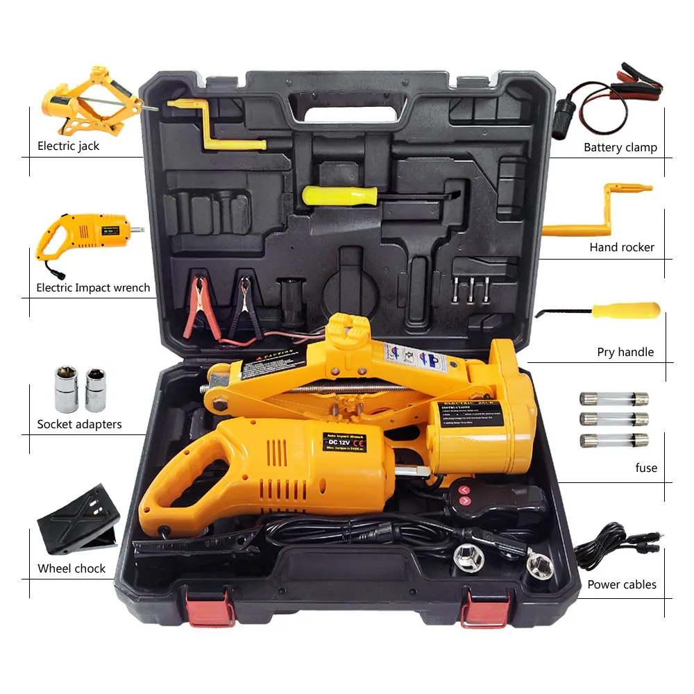 

12V Car Electric Car Lift Hydraulic Jack Tire Repair Tools Scissor Electric Jack Auto Lifting Tools Jacks Impact Wrench Tool