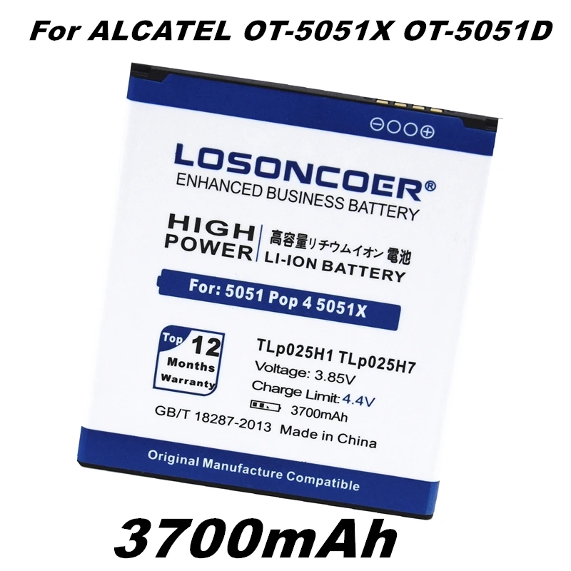 Losoncoer TLP025H7 3700 мА/ч, TLP025H1 для Alcatel OneTouch Idol 4 OT-5051D OT-5051X 5051X 5051J 5051 м 5051D хорошее качество Батарея