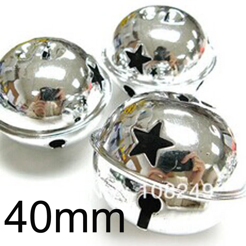 

Large Silver Golden Jingle Christmas bell Charm Round Party bell pendant with Star 20pcs Christmas Holiday jewelry accessories