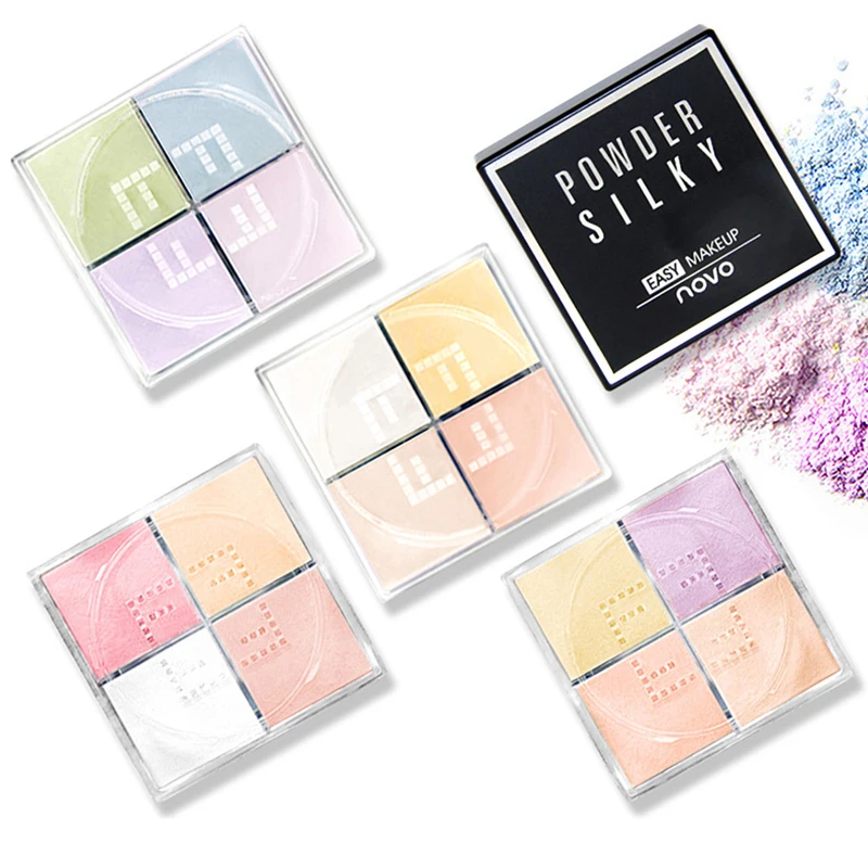 

NOVO 4 Colors Face Foundation Loose Powder Contour Palette Makeup Mineral Make Up Translucent Compact Setting Powder Cosmetic